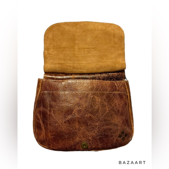 Vintage Patricia Nash Saddle Bag Flap Brown Leather Cross Body Purse Bag - Picture 5 of 7